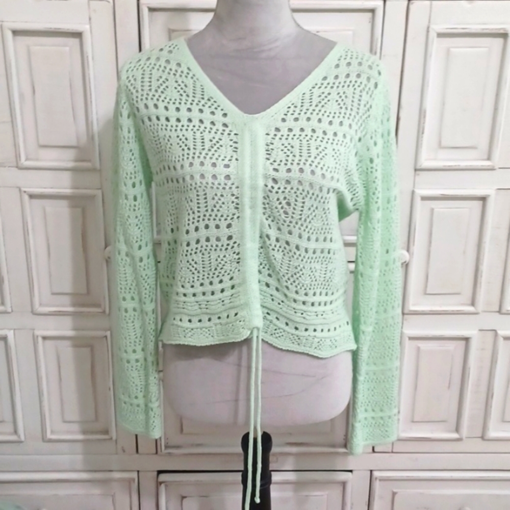 NWT Jolie & Joy knit top mint green Large - Picture 5 of 6